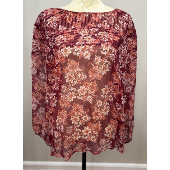 Sundance Tops - Sundance Womens Large 100% Silk Floral Peasant Blouse Imperial Gardens Boho Top